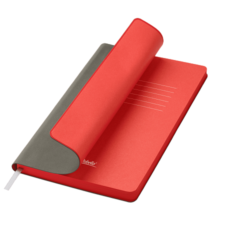 Ежедневник Latte soft touch недатированный, серый/красный