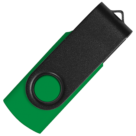 Флеш накопитель USB 2.0 Twister Сolor Mix 16GB, пластик Софт Тач/металл, зеленый/черный