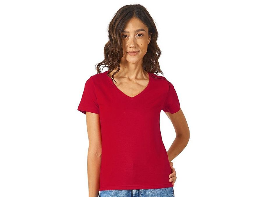 Футболка "Heavy Super Club" женская с V-образным вырезом под нанесение