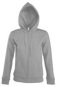 Толстовка женская на молнии с капюшоном Seven Women, серый меланж, размер S