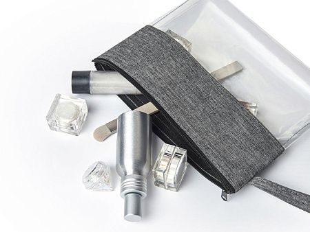 Прозрачная косметичка «Leony» из ПВХ и ткани