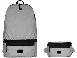 Рюкзак-трансформер 2-в-1 «Athletica» водостойкий с поясной сумкой из переработанного пластика , цвет: серый