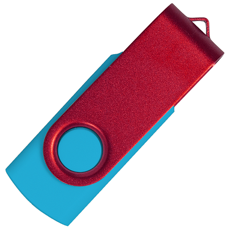 Флеш накопитель USB 2.0 Twister Сolor Mix 16GB, пластик Софт Тач/металл, голубой/красный