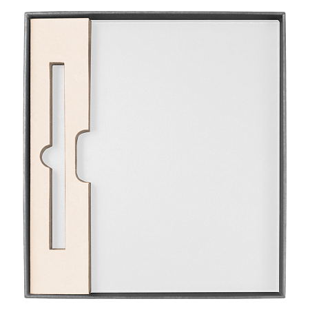 Коробка подарочная, размер  203*220*30 мм,  Solution Gift Linen  для ежедневника и ручки, серебро