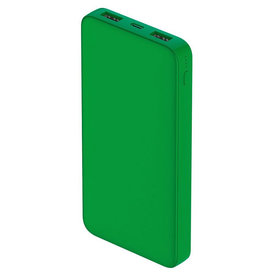 Внешний аккумулятор Polus, 10000 Mah, софт-тач покрытие, зеленый