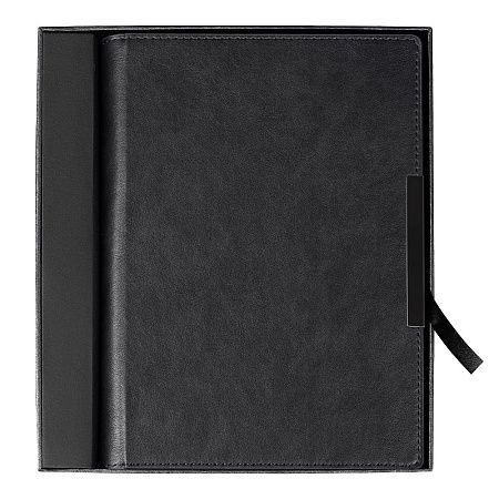 Ежедневник в суперобложке Country Palermo Mocco A5+, черный, недатированный, в подарочной коробке, в твердой обложке