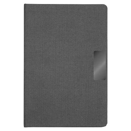 Блокнот Forest Alfa Libra Fabrique А5 с металлическим декоративным элементом, недатированный, в твердой обложке, темно-серый