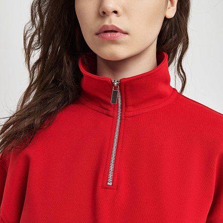 Толстовка на молнии унисекс Флоу (Flow), красная, размер M/L