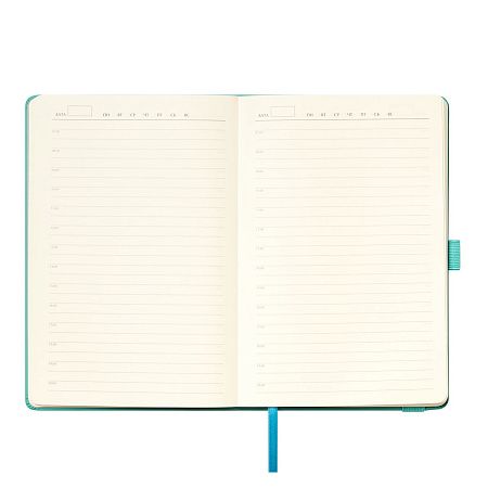 Ежедневник Alpha недатированный, серый/бирюзовый