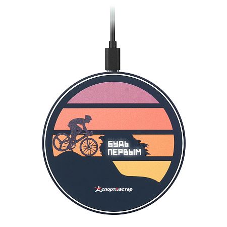 Беспроводное зарядное устройство с подсветкой 15W Auris, синее