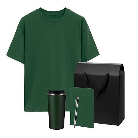 Набор с одеждой RUST (футболка, термокружка, блокнот, ручка), зеленый 1, XS/S