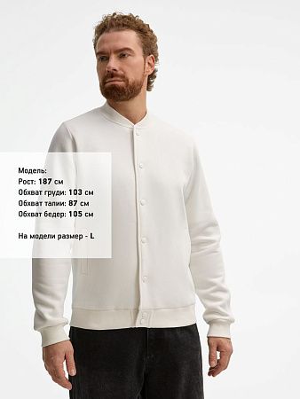 Бомбер унисекс AtmosWear, молочно-белый, размер S