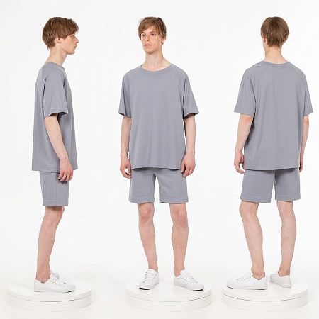 Футболка унисекс оверсайз T2, серая, размер XS/S