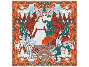 Платок «80 лет Великой Победы», цвет: красный, многоцветный