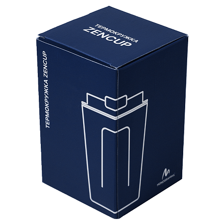 Термокружка Zencup вакуумная, стальная, 380 мл, темно-синяя