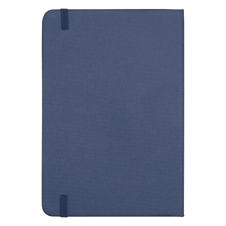 Блокнот А5 Hobard, в твердой тканевой обложке c резинкой в линейку, темно-синий