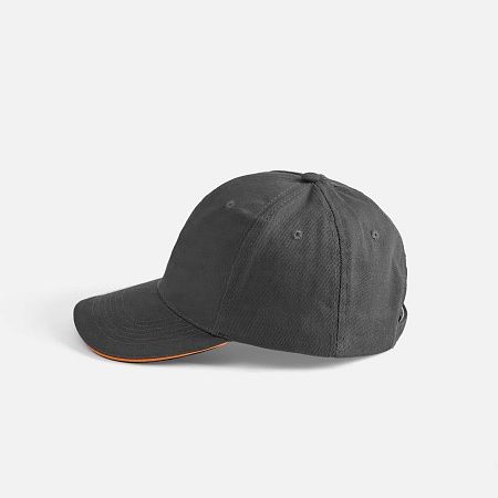 Бейсболка Buffalo, серая с оранжевым