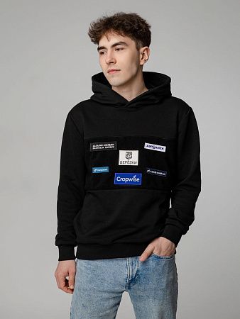 Худи унисекс Patch Catcher со вставкой из липучки, черное, размер S