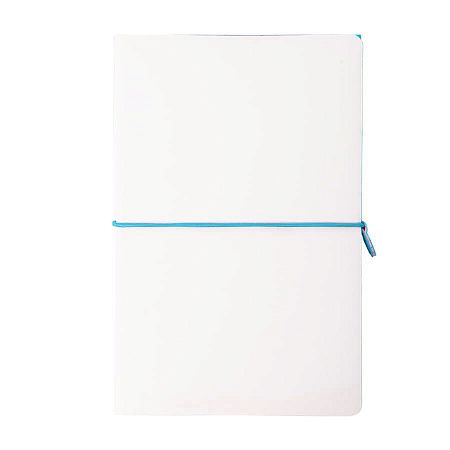 Бизнес-блокнот "Combi", 130*210 мм, бело-синий, кремовый форзац, гибкая обложка, в клетку/нелин