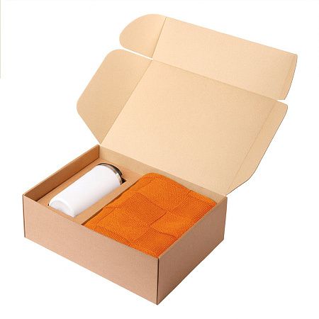 Подарочный набор Палермо, Селла (Palermo, Cella), оранжевый (плед, термокружка)