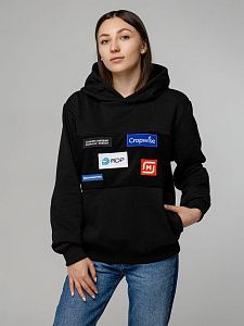 Худи унисекс Patch Catcher со вставкой из липучки, черное, размер S