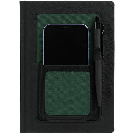 Ежедневник Mobile на заказ, недатированный, черно-зеленый