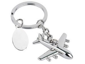 Брелок «Самолет», цвет: серебристый
