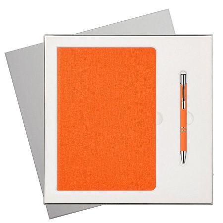 Подарочный набор Tweed, оранжевый (ежедневник, ручка)