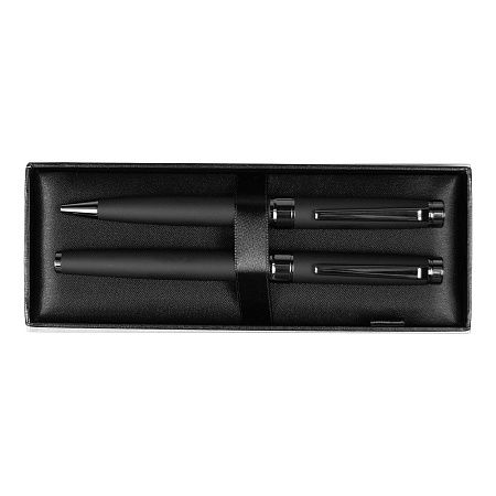 Набор ручек Diplomat Solution, черный (ручка шариковая, роллер) в подарочной коробке Emotion