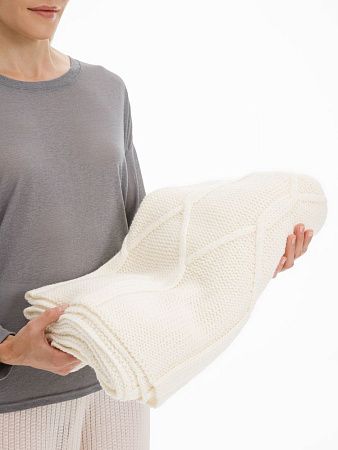 Плед Curve Verve, молочно-белый