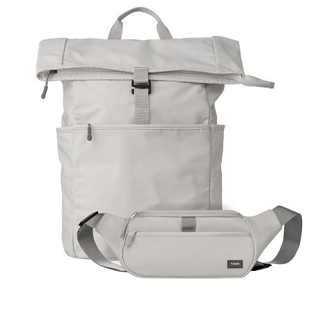 Подарочный набор Бостон (Boston) рюкзак + поясная сумка, серый