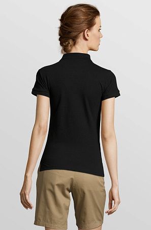 Рубашка поло женская People 210, черная, размер XXL