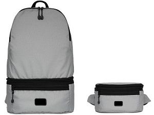 Рюкзак-трансформер 2-в-1 «Athletica» водостойкий с поясной сумкой из переработанного пластика , цвет: серый