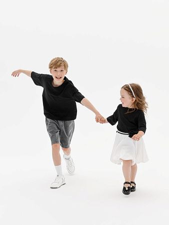 Футболка детская оверсайз Teezer, черная, размер 6 лет (110-116 см)