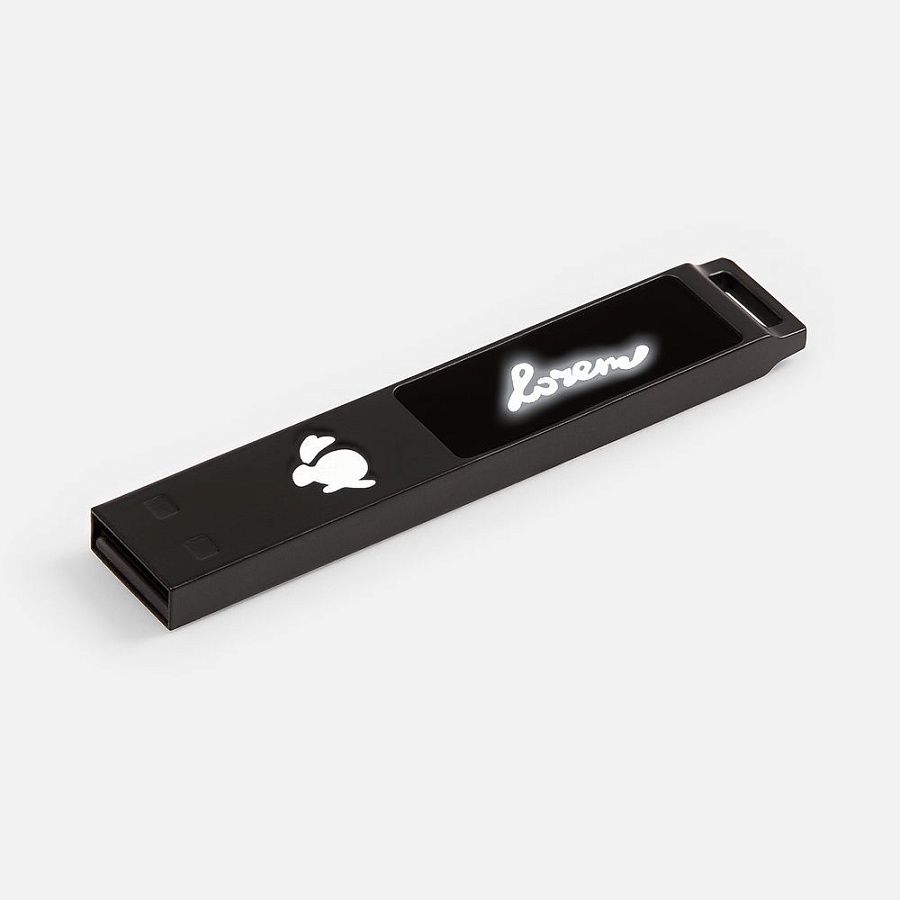 Флешка markBright Black с белой подсветкой, 32 Гб