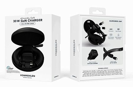 Зарядное устройство Vonmahlen Allroundo GaN, черное
