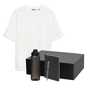 Набор с одеждой RUST NEO (футболка, бутылка, ежедневник, ручка), белый/черный, 3XL/4XL