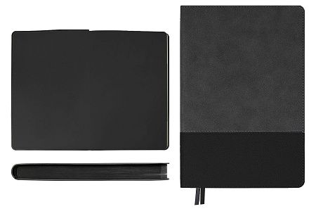 Ежедневник Flexy Treviso Nuba Sand Color А5, серый/черный, недатированный, в гибкой обложке