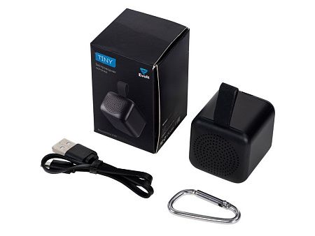Портативная колонка TWS с подсветкой лого «Tiny», 3 Вт, цвет: черный