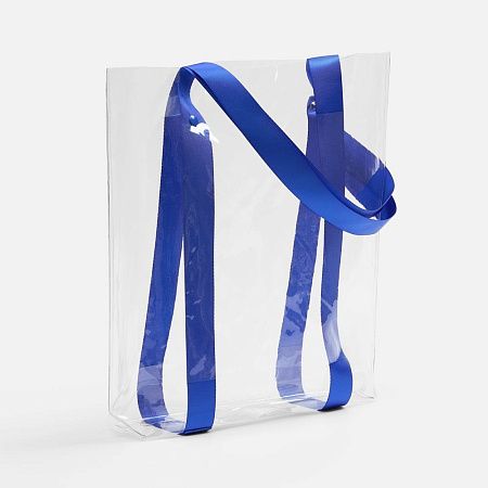 Шопер Clear Fest, ver.2, прозрачный с синими ручками