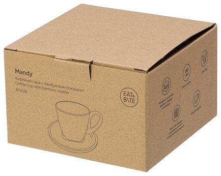 Кофейная пара с бамбуковым блюдцем «Mandy»