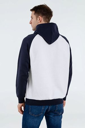 Толстовка унисекс Seattle, белая с темно-синим, размер 3XL