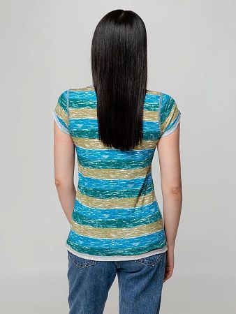 Футболка женская Rayet Lady двусторонняя, голубая с зеленым, размер M
