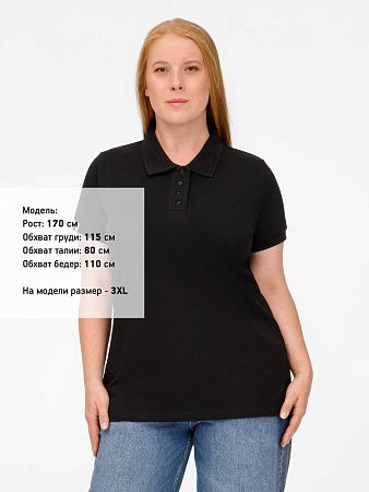 Рубашка поло женская Virma Premium Lady, черная, размер XL