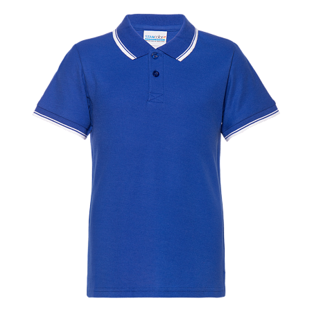 Рубашка поло детская STAN с окантовкой хлопок/полиэстер 185, 04TJ, Синий,  (16/1)  (8 лет)