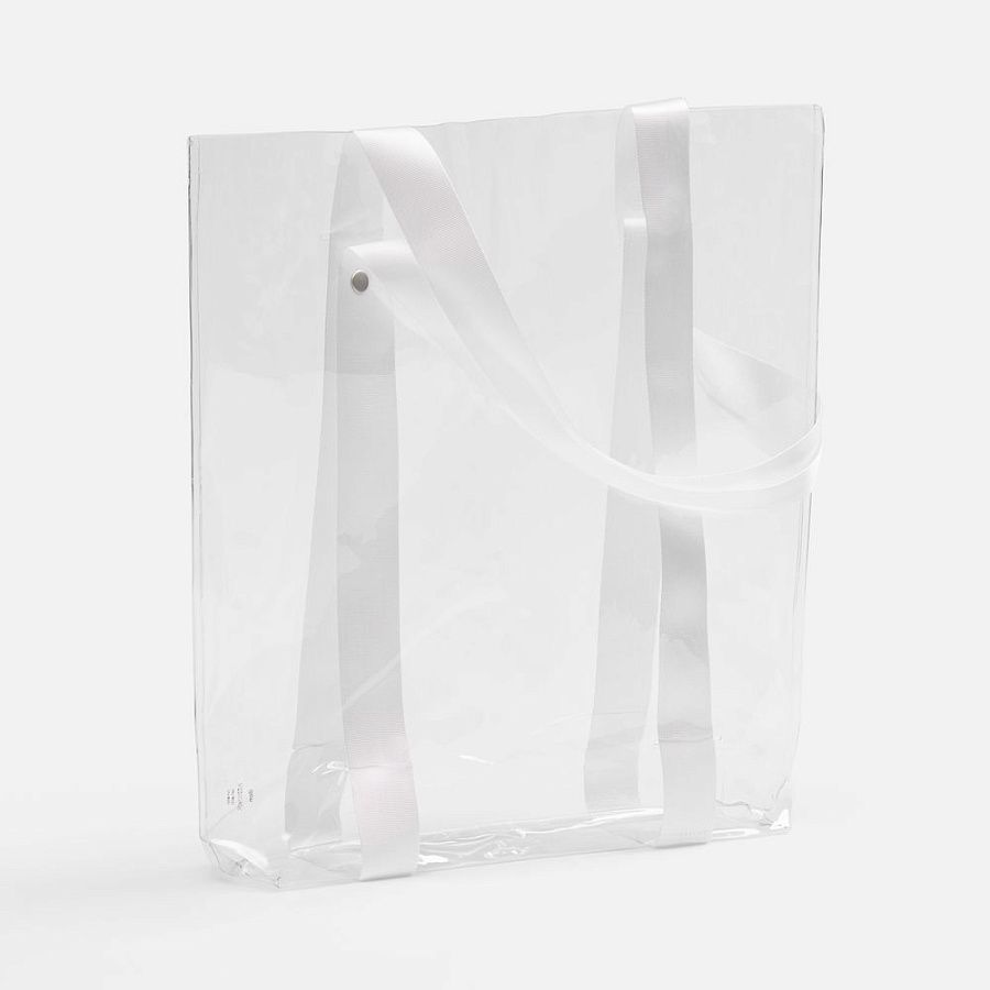 Шопер Clear Fest, ver.2, прозрачный с белыми ручками