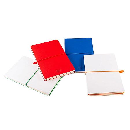 Бизнес-блокнот "Combi", 130*210 мм, бело-синий, кремовый форзац, гибкая обложка, в клетку/нелин