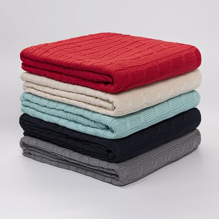 Плед Фадо (Fado) вязаный, красный (без подарочной коробки)