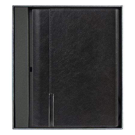 Ежедневник в суперобложке Country Liberty Mocca A5+ в подарочной коробке, черный, недатированный, в твердой обложке