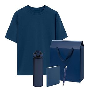 Набор с одеждой RUST (футболка, бутылка, ежедневник, ручка), синий, 3XL/4XL